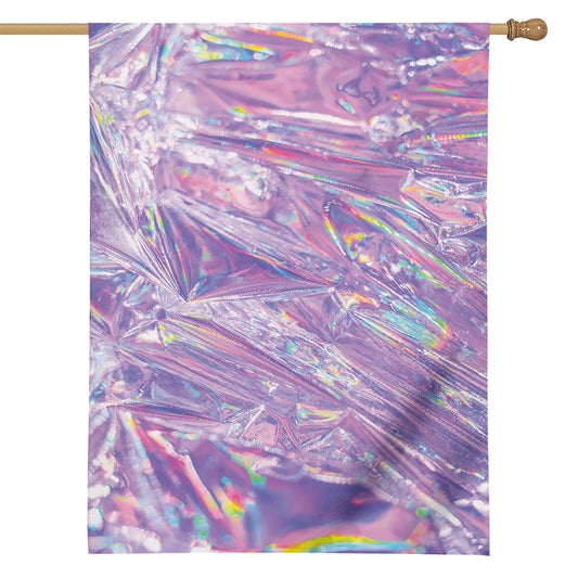 Purple Holographic Print House Flag