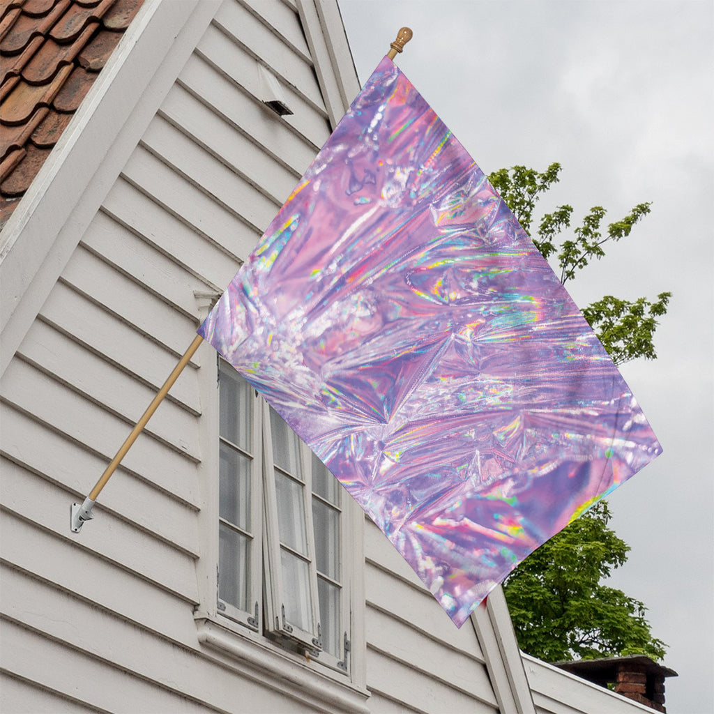 Purple Holographic Print House Flag