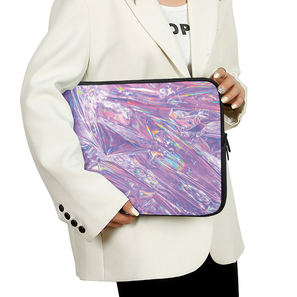 Purple Holographic Print Laptop Sleeve