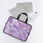 Purple Holographic Print Laptop Sleeve With Handle