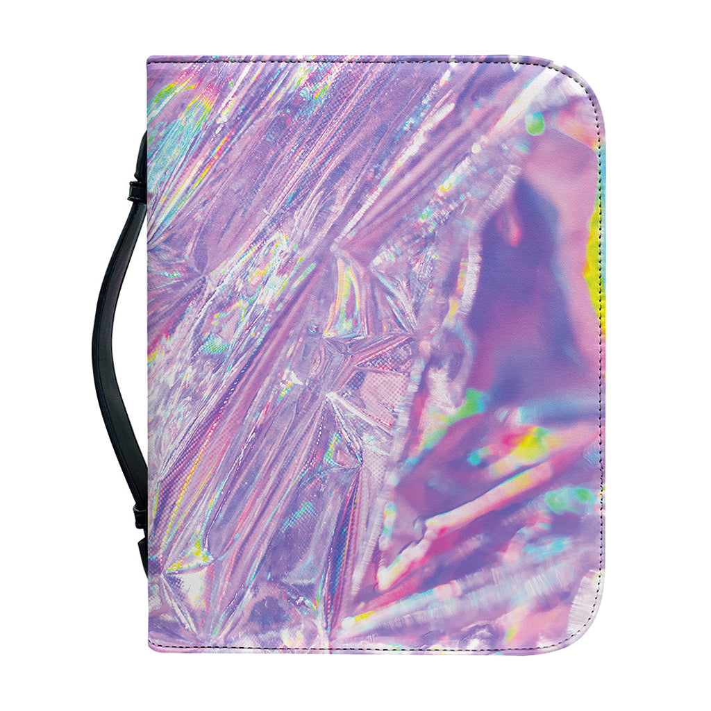 Purple Holographic Print Leather Bible Cover