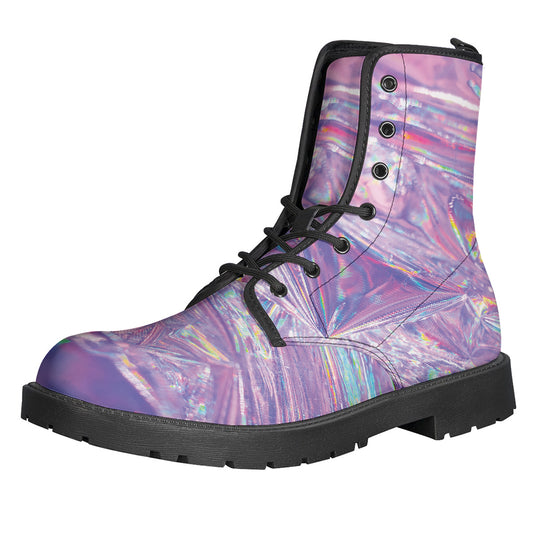 Purple Holographic Print Backpack