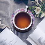 Purple Holographic Print Leather Coaster Set