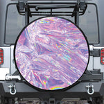 Purple Holographic Print Leather Spare Tire Cover