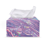 Purple Holographic Print Leather Tissue Box Cover