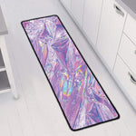 Purple Holographic Print Long Kitchen Mat