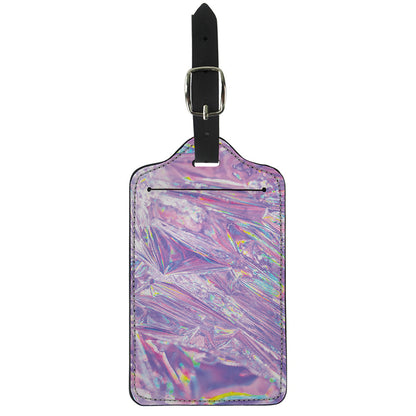 Purple Holographic Print Luggage Tag