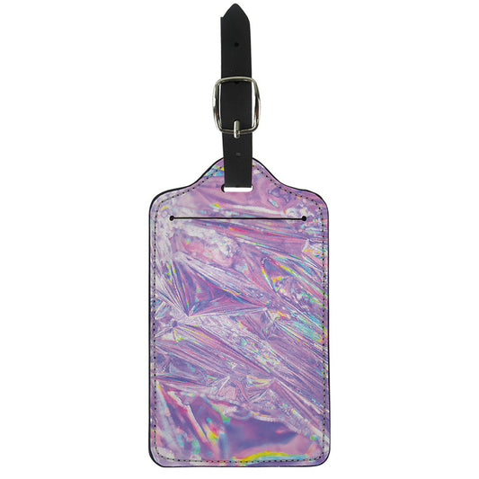 Purple Holographic Print Luggage Tag
