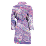 Purple Holographic Print Men's Bathrobe