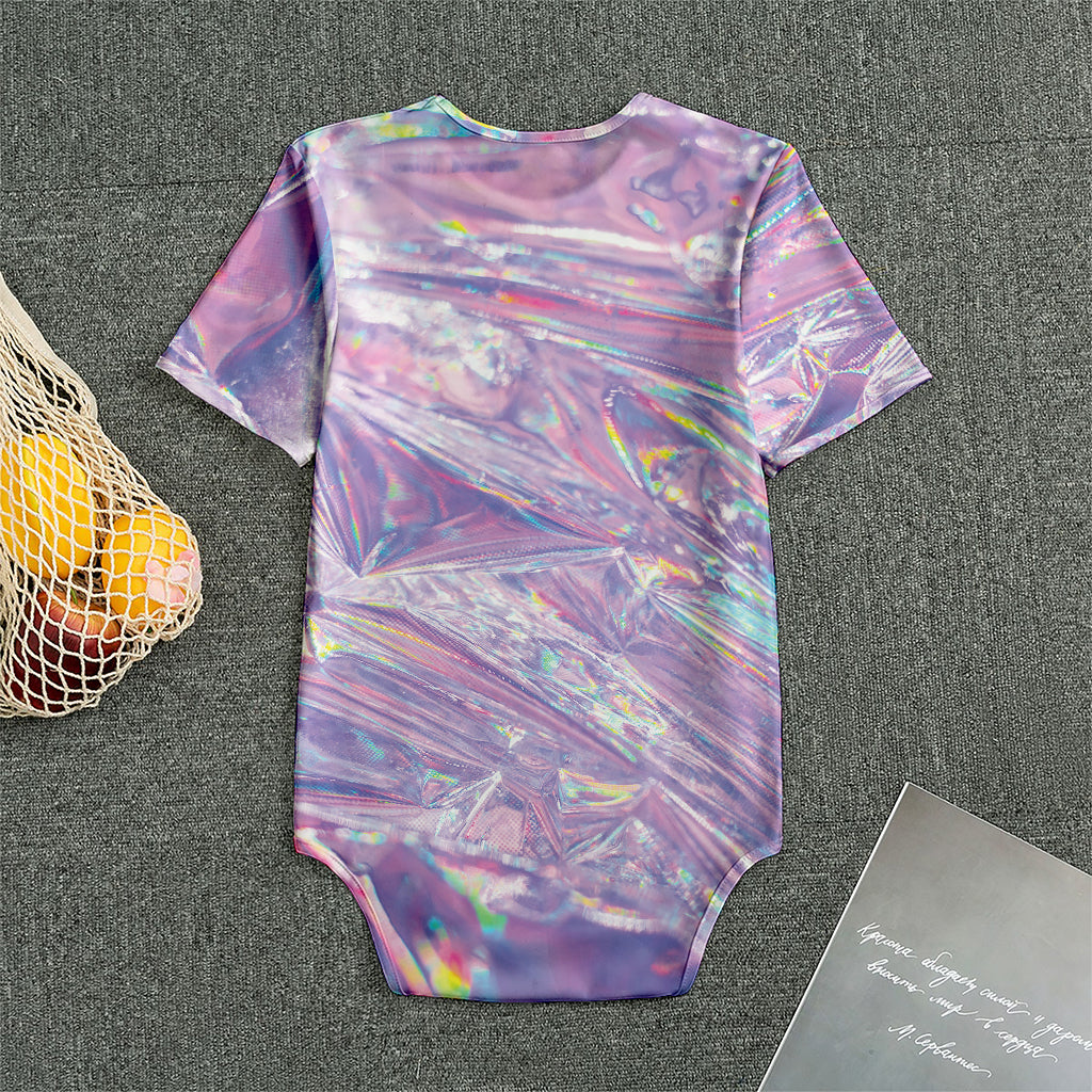 Purple Holographic Print Men's Bodysuit