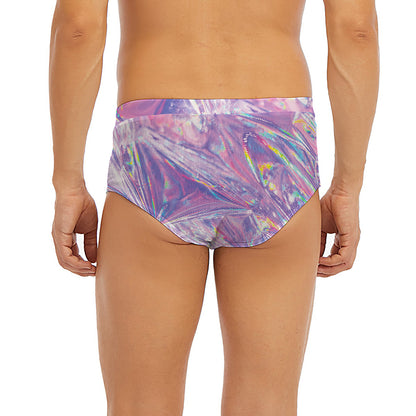 Purple Holographic Print Men's Briefs