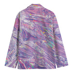 Purple Holographic Print Men's Cotton Blazer