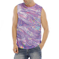 Purple Holographic Print Men's Fitness Tank Top