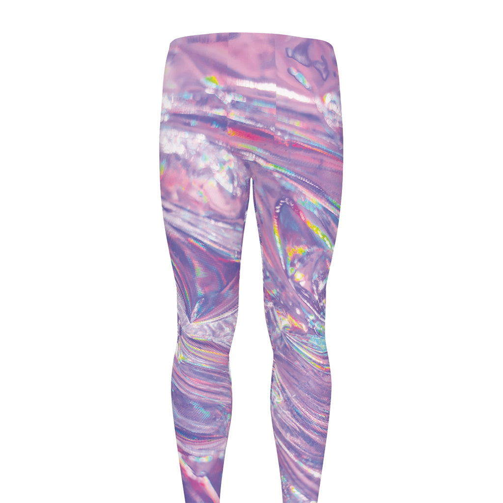 Purple Holographic Print Men's leggings