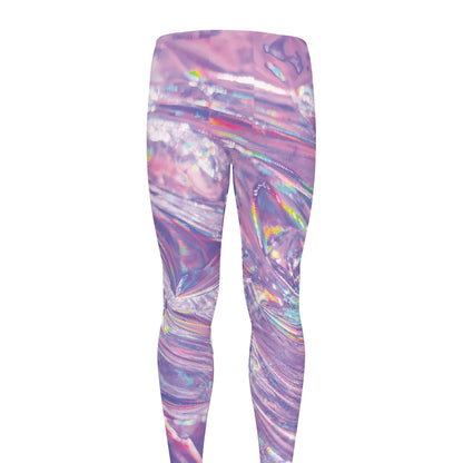Purple Holographic Print Men's leggings