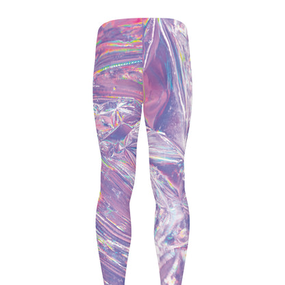 Purple Holographic Print Men's leggings