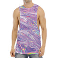 Purple Holographic Print Men's Muscle Tank Top