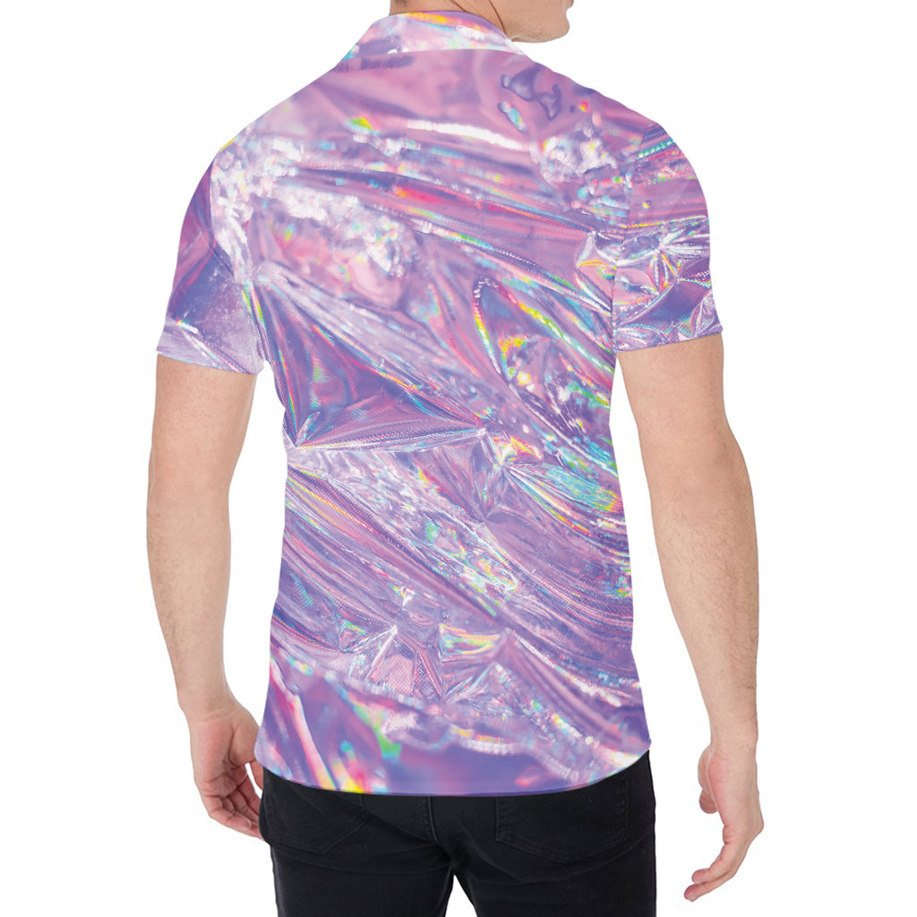 Purple Holographic Print Men's Shirt
