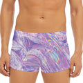 Purple Holographic Print Men's Short Boxer Briefs