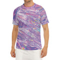 Purple Holographic Print Men's Short Sleeve Rash Guard