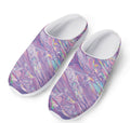 Purple Holographic Print Mesh Casual Shoes