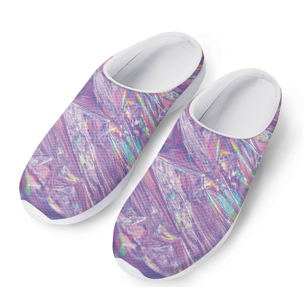 Purple Holographic Print Mesh Casual Shoes