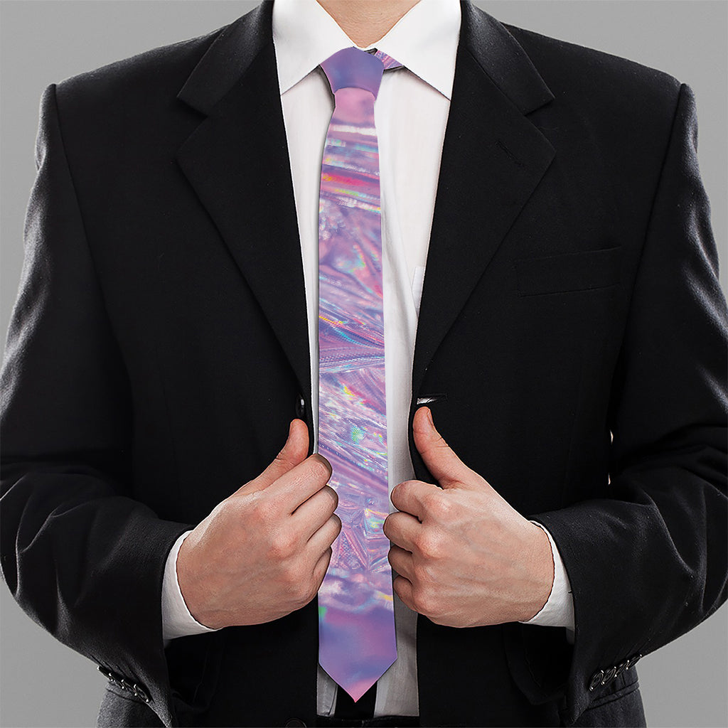 Purple Holographic Print Necktie