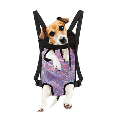 Purple Holographic Print Pet Carrier Backpack