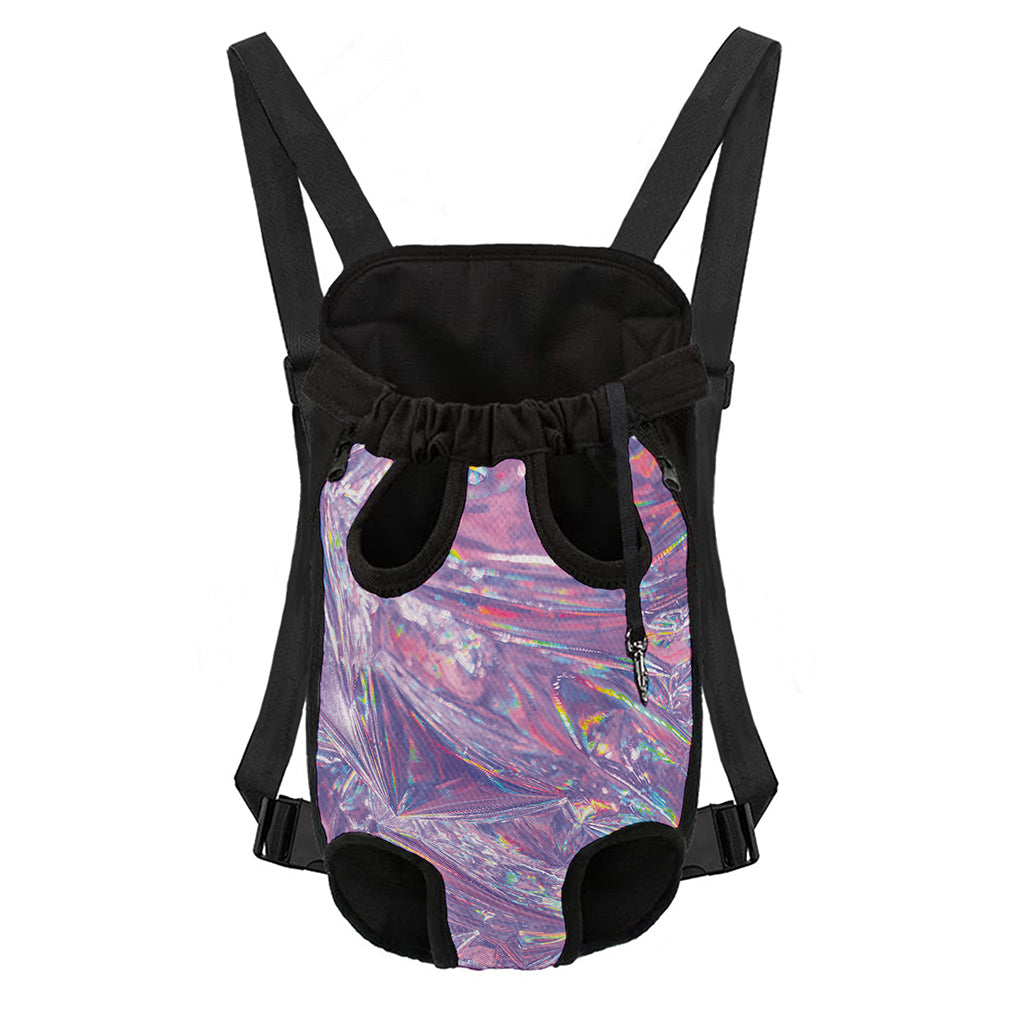 Purple Holographic Print Pet Carrier Backpack