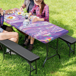 Purple Holographic Print Picnic Table Cover
