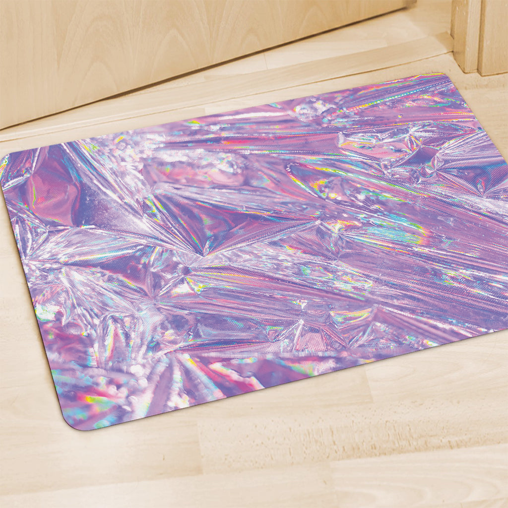 Purple Holographic Print Polyester Doormat