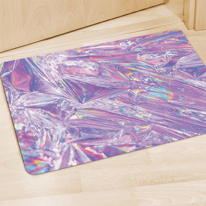 Purple Holographic Print Polyester Doormat