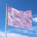 Purple Holographic Print Polyester Flag