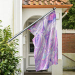 Purple Holographic Print Polyester Flag