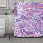 Purple Holographic Print Polyester Shower Curtain