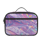 Purple Holographic Print Portable Lunch Bag