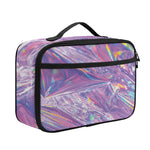 Purple Holographic Print Portable Lunch Bag