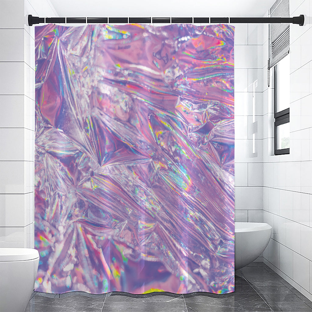 Purple Holographic Print Premium Shower Curtain