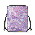Purple Holographic Print Rectangular Crossbody Bag