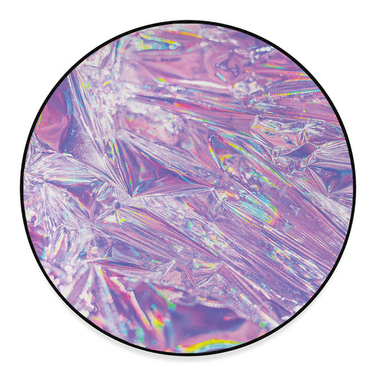 Purple Holographic Print Round Floor Mat