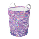 Purple Holographic Print Round Laundry Basket