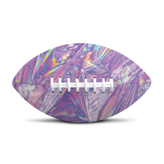 Purple Holographic Print Rugby Ball