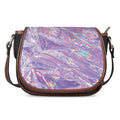 Purple Holographic Print Saddle Bag