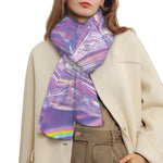 Purple Holographic Print Scarf