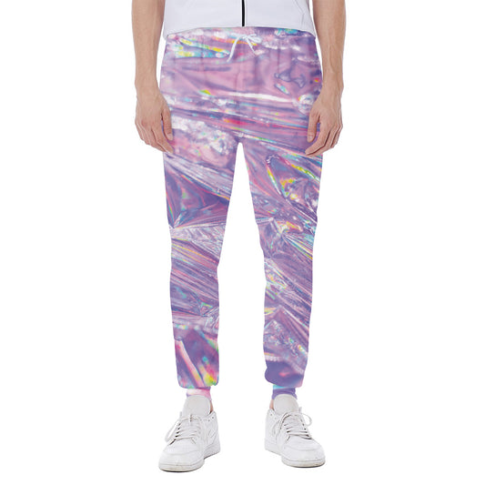 Purple Holographic Print Scuba Joggers