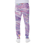 Purple Holographic Print Scuba Joggers
