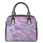 Purple Holographic Print Shoulder Handbag