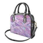 Purple Holographic Print Shoulder Handbag