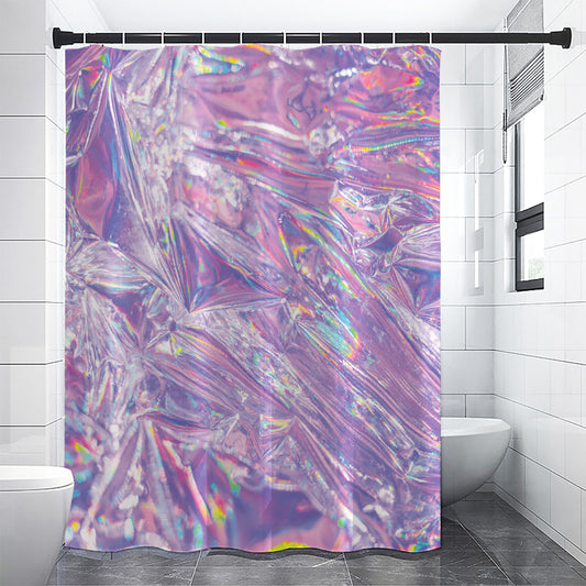 Purple Holographic Print Shower Curtain