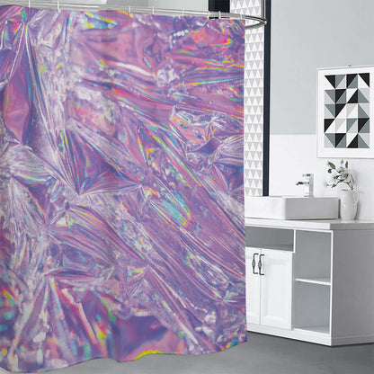 Purple Holographic Print Shower Curtain